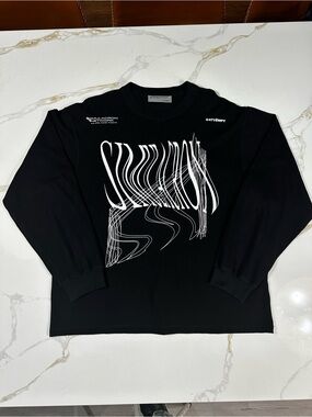 ATTEMPT Black "Simulacron Network" Long Sleeve Graphic Tee Shirt - Size Medium